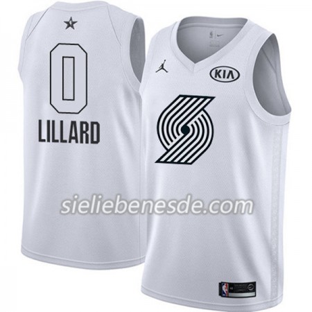 Herren NBA Portland Trail Blazers Trikot Damian Lillard 0 2018 All-Star Jordan Brand Weiß Swingman